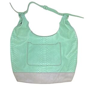 Danielle Nicole Green Faux Leather Hobo Bag | Textured Snake Embossed Shoulder
